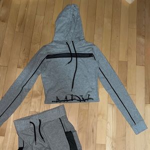 Matching legging and cropped hoodie set